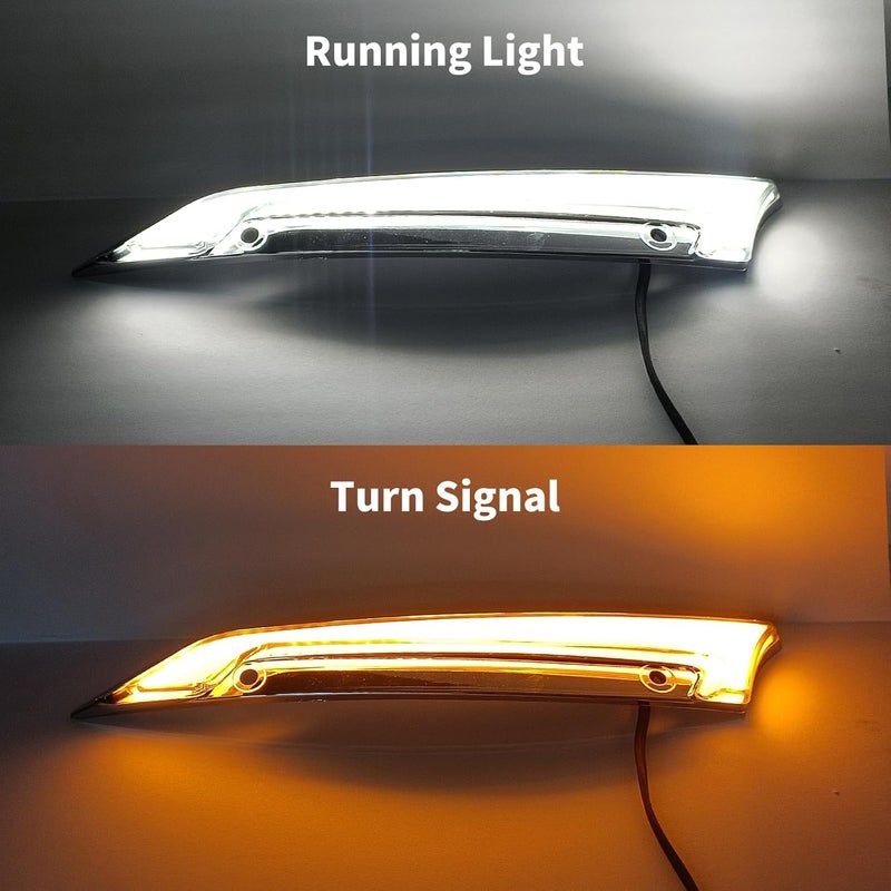 CARGLETRUE Motorcycle Windshield Trim LED Lights Windscreen Fairing Turn Signa Lamps Fit for Harley Touring Road Glide FLTRXS FLTRK FLTRX 2015-2024, Windshield LED Fit for Road Glide FLTRX 2015-up Chrome - Image 4